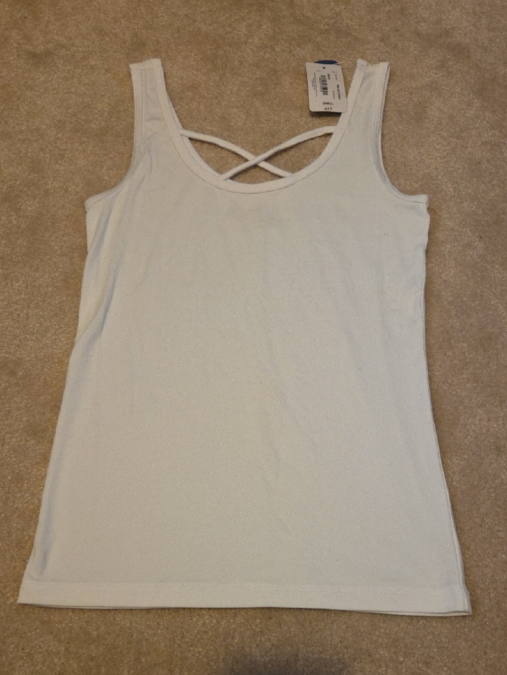jcpenney White Crisscross Front Tank Top